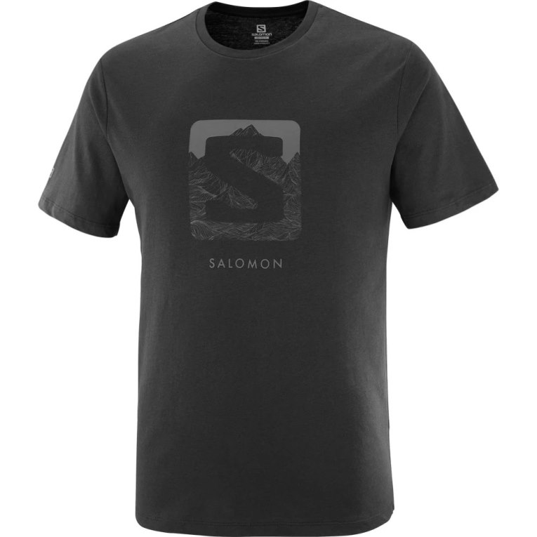 Camiseta Salomon Outlife Logo Curta Sleeve Masculino Pretas | PT H18203